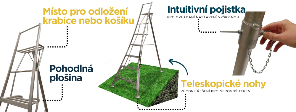 WERNER Trinohy plne nastavitelny zebrik - detail 1